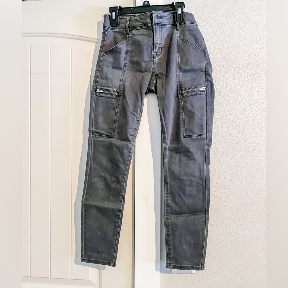 Pistola gray skinny jeans with zipper pocket detail